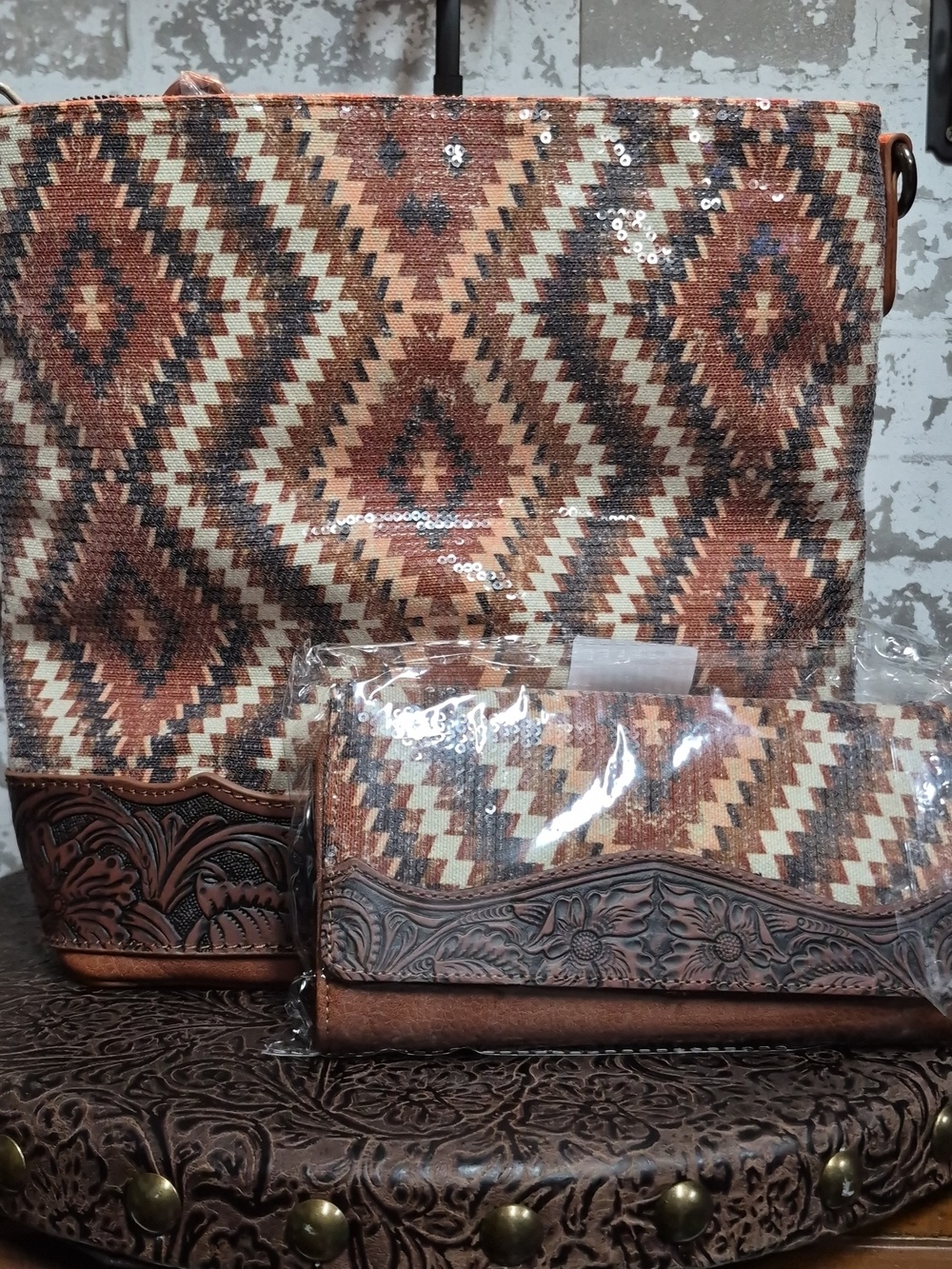 Montana West Brown and Tan Shoulder Bag